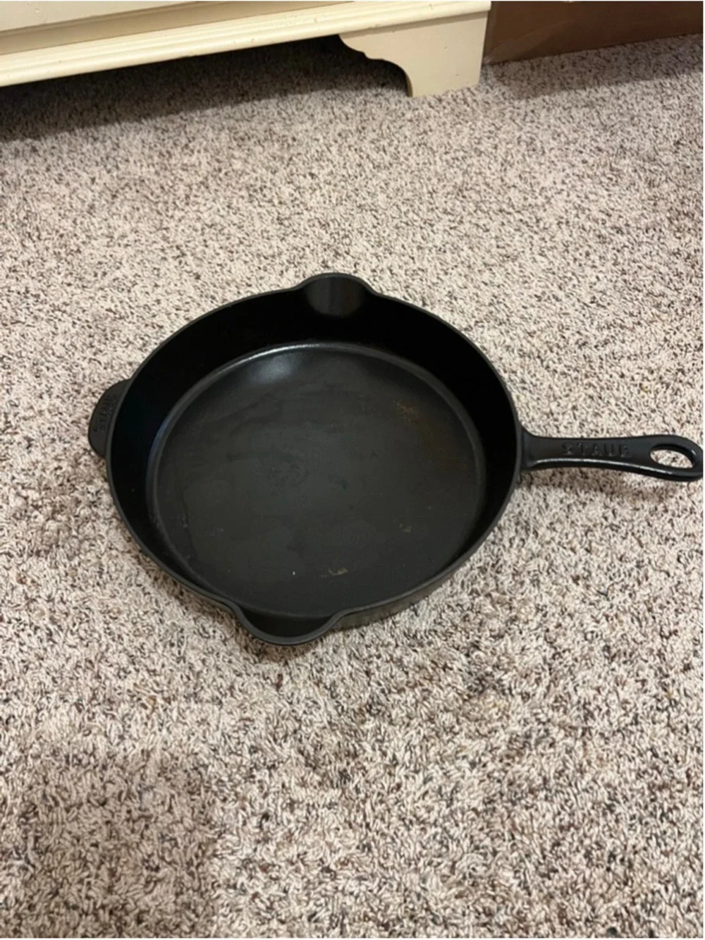 Staub Black Cast Iron Skillet 12in across